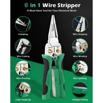 Orodje za snemanje izolacije in rezanje žic 8-v-1 (20,7 cm) - snema, reže, stiska in preizkuša napetost v enem orodju | POWERPLIERS